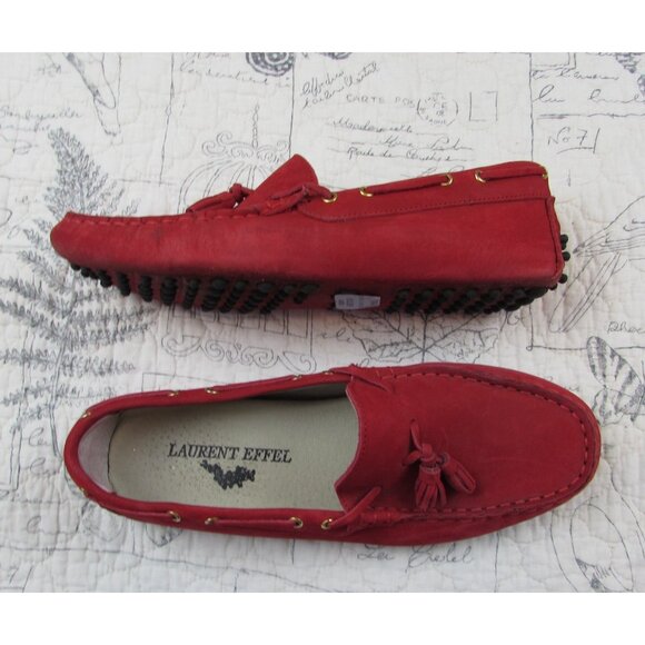 Laurent Effel Women's Shoes Red Driving tassels Loafer Flats EU 39 Made In Italy - Picture 9 of 12